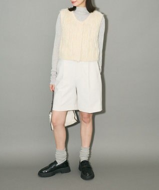 Green Parks フェザーニットベスト Off White