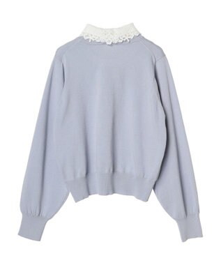 earth music&ecology 襟付きニットプルオーバー Sax