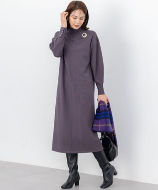 組曲 【WEB限定】スムースストレッチニット ワンピース グレー系