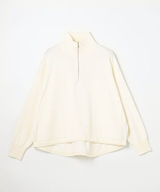 ANY L スウェットライクハーフジップニット エクリュ