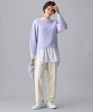 自由区 【洗える】ウールカシミヤブレンドプルオーバー ニット テンダーブルー