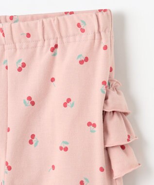 ANY KIDS 【WEB限定】フリル付き総柄レギンス ピンク×チェリー