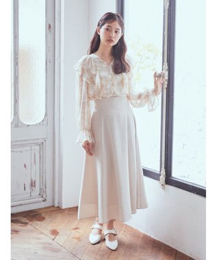 earth music&ecology バックレースアップスカート Ivory