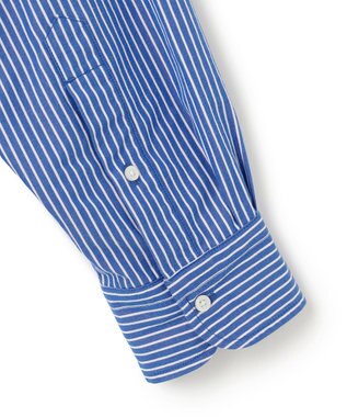 J.PRESS YORK STREET 【UNISEX】ストライプ バンドカラーシャツ ブルー系1