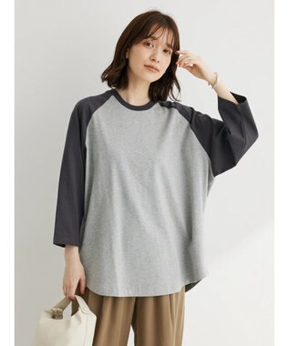 Green Parks ・Ｄｏｕｂｌｅ　Ｆｌａｇｓ　ラグラン７分袖Ｔシャツ Charcoal Gray