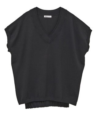 CRAFT STANDARD BOUTIQUE バックギャザーＶネックニットベスト Black