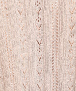 earth music&ecology シルバーボタン透かし編みニットカーディガン Beige