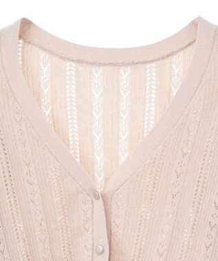 earth music&ecology シルバーボタン透かし編みニットカーディガン Beige