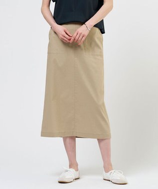 J.PRESS LADIES S 【人気素材】セルロースリネンストレッチ ナロー スカート ベージュ系