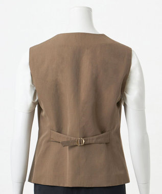 23区 【エステータ】ウールリネン アシンメトリーボタン ベスト カーキ系