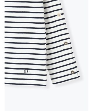 Te chichi ショルダー釦ボーダーカットソー ネイビー