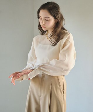 #Newans シアープルオーバーシャツ アイボリー系