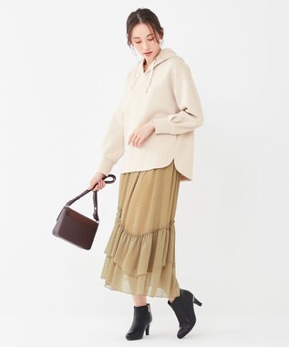 ANY SIS 【洗える】ティアードプリント スカート マスタード系