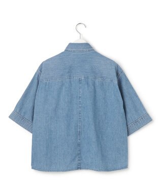 23区 【SLOW/一部店舗限定】LIGHT DENIM クロップド シャツ ブリーチ