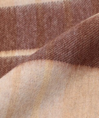 MOONBAT MACKINTOSH PHILOSOPHY ウール100%超大判チェックポンチョストール／幅70cm ブラウン