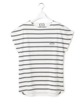 J.PRESS YORK STREET 【WOMEN】キャップスリーブ ボーダーTシャツ ホワイト系1