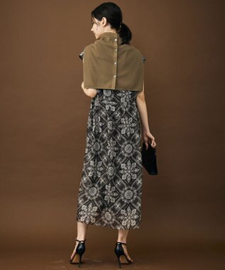 自由区 S 【カタログ掲載】ロータスタイルプリント ワンピース ブラウン