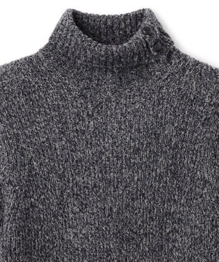 JOSEPH HOMME エクストラファインブークレ　タートルネックニット ネイビー系