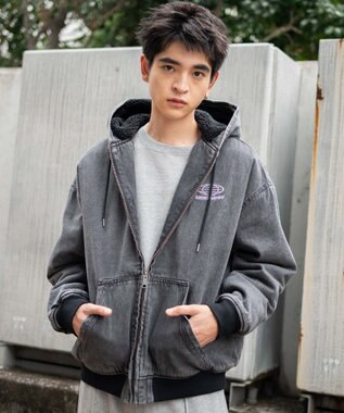 WEGO 【ユニセックス着用ITEM】ワーカーズボアフードブルゾン ブラックその他