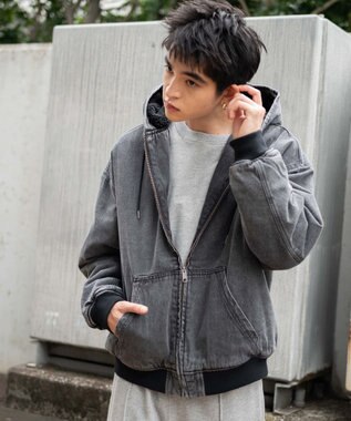 WEGO 【ユニセックス着用ITEM】ワーカーズボアフードブルゾン ブラックその他