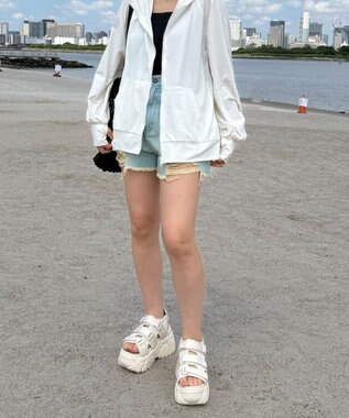 WEGO 【UVカット/吸水速乾】ラッシュガードパーカー ホワイト