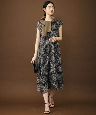 自由区 S 【カタログ掲載】ロータスタイルプリント ワンピース ブラウン