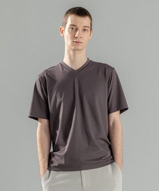 JOSEPH HOMME 【新素材】ハイゲージベアスムース　VネックＴシャツ グレー系