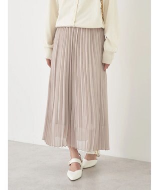 earth music&ecology すきな丈シフォンプリーツスカート Gray Beige