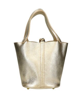 INTER-CHAUSSURES 【ANDREA CARDONE】メタリックレザーバケットバッグ ゴールド