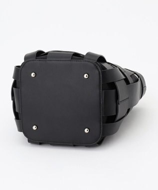 Y'SACCS 【リサイクルレザー】メッシュかごバッグ　small ブラック×ブラック