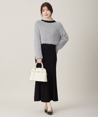 ANY SIS 【2SET】シャギー ニット × ワンピース セット ブラック