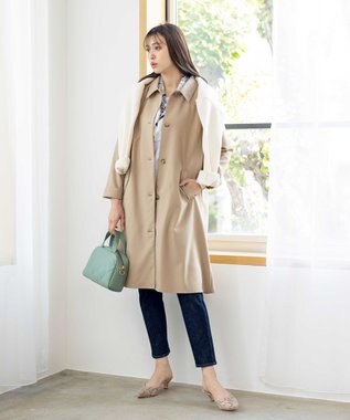 Tiaclasse L 【洗える】ステンカラーコート ベージュ