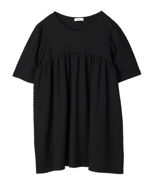 earth music&ecology ジャガードギャザーチュニック Black