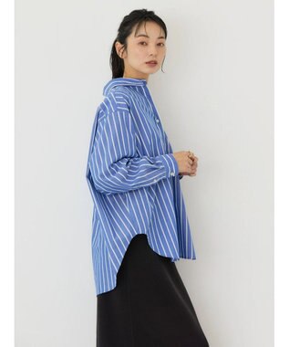 AMERICAN HOLIC イージーケアブロードシャツ Stripe Sax