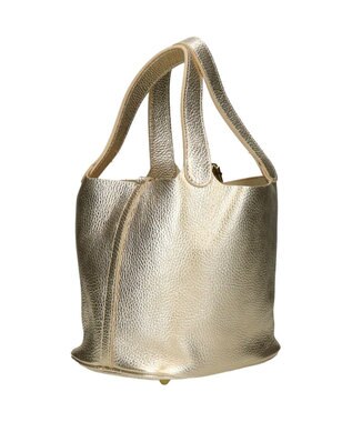INTER-CHAUSSURES 【ANDREA CARDONE】メタリックレザーバケットバッグ ゴールド