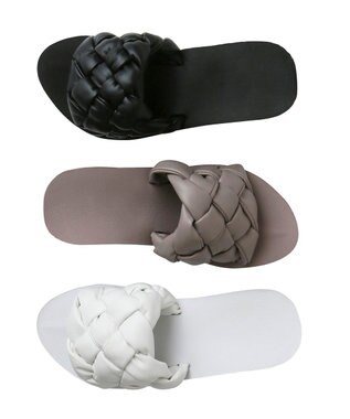 San-ai Resort（三愛水着楽園） 編込み厚底ビーチサンダル【San-ai Resort（サンアイリゾート）】 ブラック