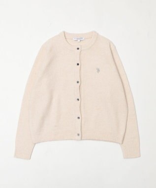 WEGO 【WEB限定/25年秋冬新作】別注USPOLO微起毛カーデ ホワイトアイボリー