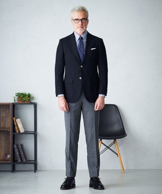 J.PRESS MEN 【定番】JAPAN CRAFT CLOTH サマーメッシュ ブレザー/銀釦 /背抜き ネイビー系