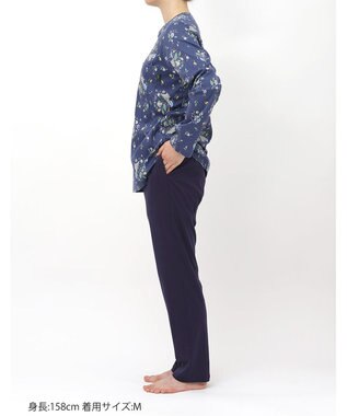 WACOAL パジャマ 長袖 長ズボン 綿100%(本体) スムース素材 ミントン レディース NDX562 /ワコール コン