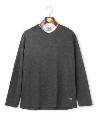J.PRESS MEN 【WEB・一部店舗限定】Ｖネックフェイクレイヤード ロングスリーブTシャツ