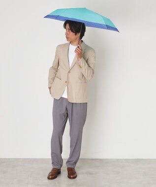 MOONBAT 【雑誌掲載Oggi7月号】Magical tech(マジカルテック) 超軽量 折りたたみ傘 65g 50cm ヘムボーダー UV ターコイズブルー