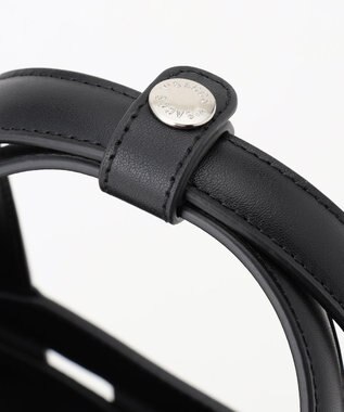 Y'SACCS 【リサイクルレザー】メッシュかごバッグ　small ブラック×ブラック