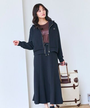 Feroux アイコン刺繍 ダンボール パーカー ブラック系