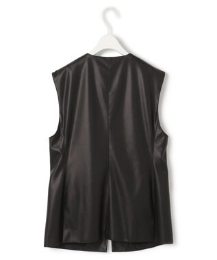 ICB フェイクレザー ベスト ブラック系