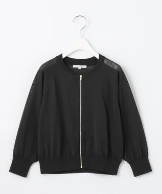 23区 【SLOW/洗える】シアージップカーディガン ブラック系