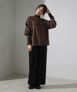 Green Parks ・ＤＯＵＢＬＥ　ＦＬＡＧＳ　カットオフピグメントスウェ Brown