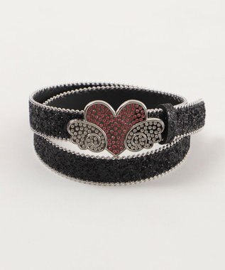 WEGO Lエンジェルバックルラメベルト ブラック