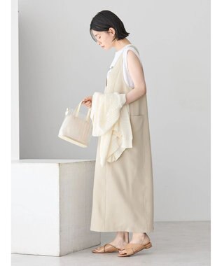 AMERICAN HOLIC イージーケアＵネックＩラインワンピース Gray Beige