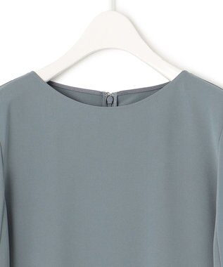 ICB 【新色追加・防シワ・速乾・洗える】Fied スリットスリーブブラウス ブルーグレー系