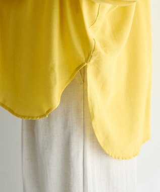 YECCA VECCA シャーリングギャザーリボンブラウス Yellow